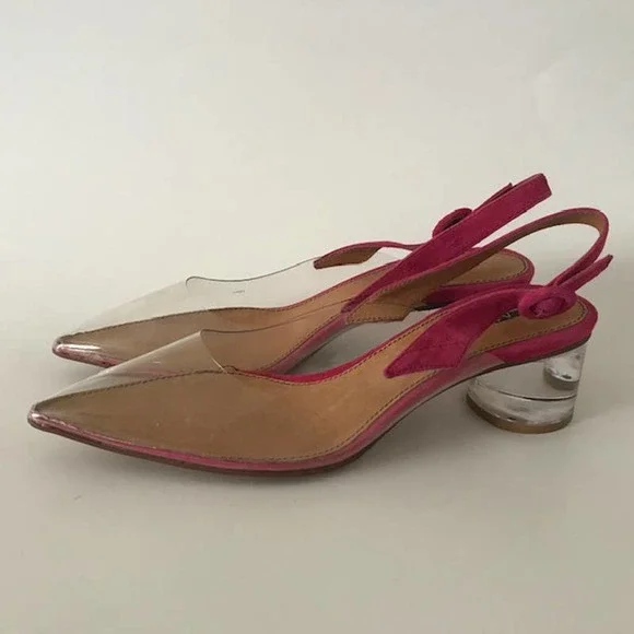 Matiko Zuma Vinyl Slingback Pumps in Pink - Picture 6 of 10